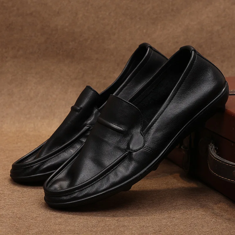 Mens Soft Genuine Leather Shoes Italian Loafers Moccasins Slip on Driving Shoe
