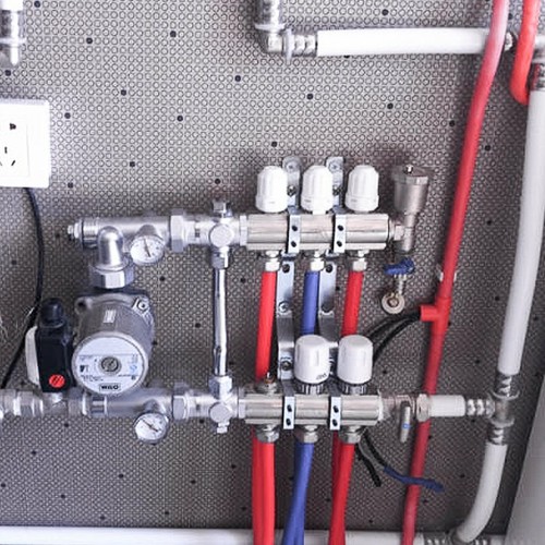 1/2” 3-Branch PEX Radiant Floor Heating Manifold Set Stainless Steel Kit