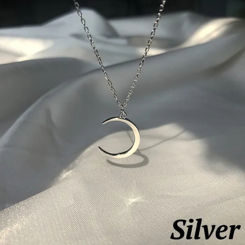 New Fashion Sweet Moon Silver Plated Jewelry Temperament Crescent Clavicle Chain Pendant Necklace