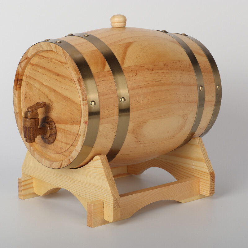 Kitchen Wooden Wine Barrel Whiskey Rum Dispenser Home-Brewed Storage Barrels