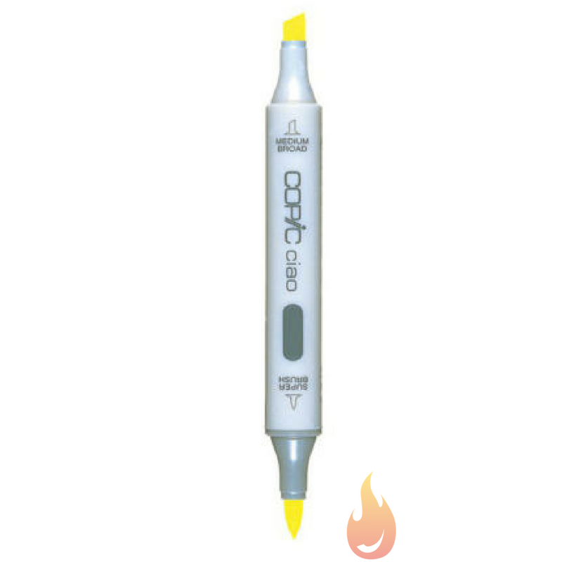 Copic Ciao Round Body Marker YELLOW Colors Y YG and YR Color