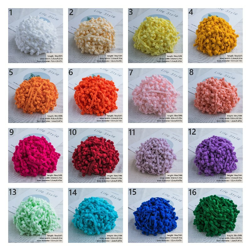 18M Pom Pom Bobble Kissen Vorhang Quaste Besatz Nähmaterial DIY
