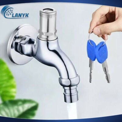 Outdoors Garden Theft Tap 2 Lock Key 1/2 ''male thread Metal Alloy Saves Water