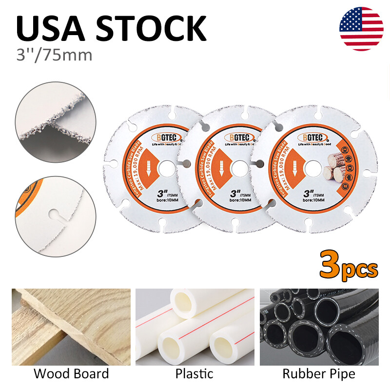 3pcs 3 inch Diamond Circular Saw Blade Cut-off Wheel Wood Rubber Plastic Cutter
