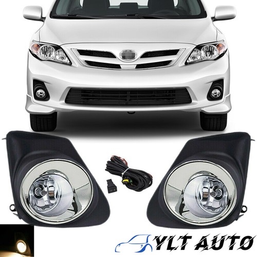 Fit 2011 2012 2013 Toyota Corolla S XRS LE Front Bumper Chrome Fog Lights W/Bulb