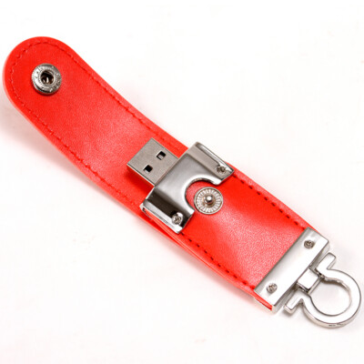 Leather Gift Real Capacity USB 2.0 Flash Drive Free Logo Real Capacity Pen Drive