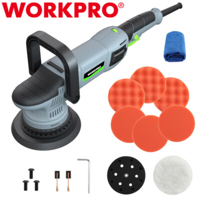WORKPRO 6'' Buffer Polisher 1080W Dual Action Orbital Polish Set 6 Variable Speed