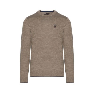 Рубашка с круглым вырезом Мужской Aeronautica Militare Sweater MA1388 Beige Melange IN Wool