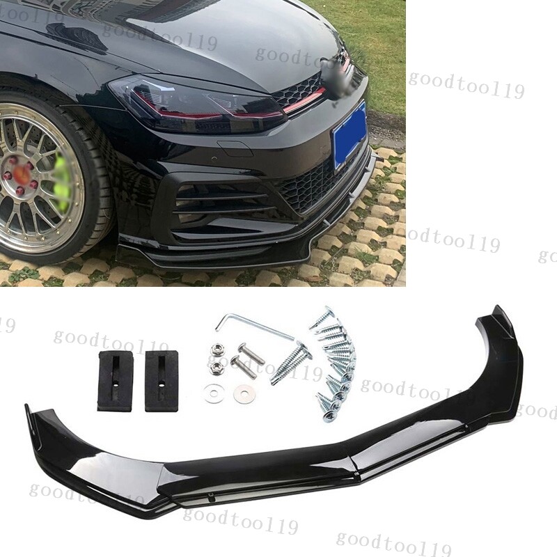 Gti Mk5 Mk6 Mk7 Gloss Black Car Front Bumper Lip Spoiler Splitter