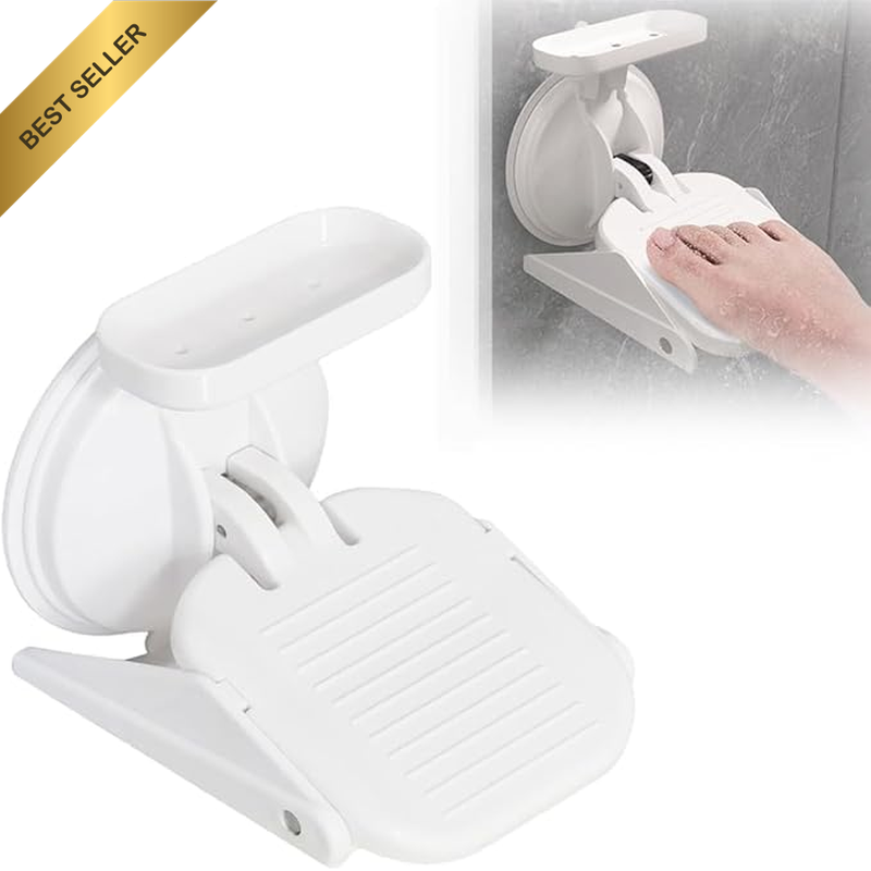 Foldable Shower Foot Rest with Suction Cup for Shaving Legs，Anti-Slip Shower Ped