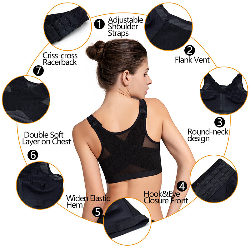 Women's Post Surgery Sports Bra Posture Corrector Body Shaper Tops
