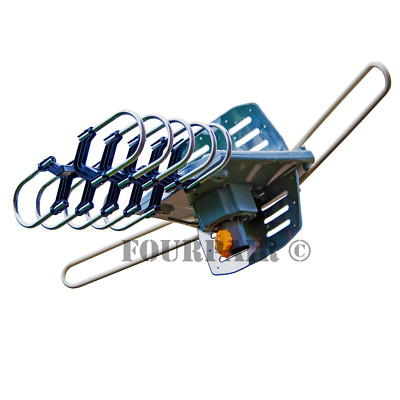 HDTV 1080P Outdoor Amplified Digital Antenna 360 Rotor HD TV UHF VHF FM 150 Mile