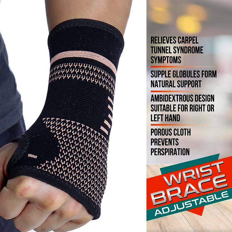 Copper Wrist Glove Palm Hand Support Arthritis Brace Sleeve Bandage