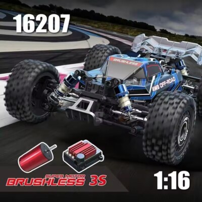 MJX 2.4G 4WD 16207 Hyper Go 1/16 3S LiPo Brushless RC Car Truck Toys +75klm/hr