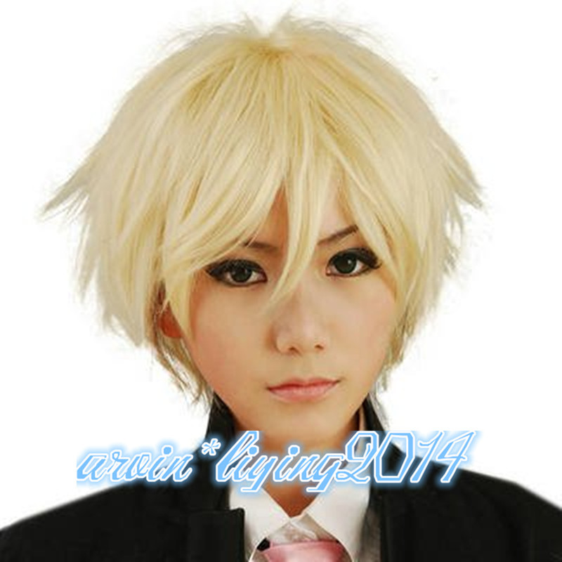 Fashion Men Boy Butler Alois Trancy Straight Short Blonde Cosplay