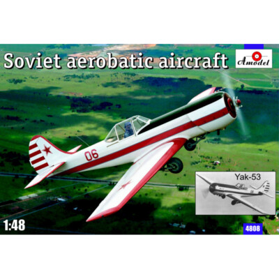 Yakovlev Yak-53 Soviet aerobatic aircraft Scale 1/48 - Plastic model AMODEL 4808