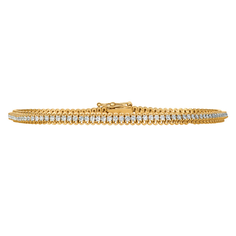 Pre-owned Morris 1.50 Ct Natural Diamond Soft Tennis Bracelet Si In 14k Rose Gold 110 Stones