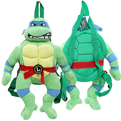 TMNT Leonardo Turtle Plush Doll Backpack Blue Mask Ninja Turtle  Costumes Bag