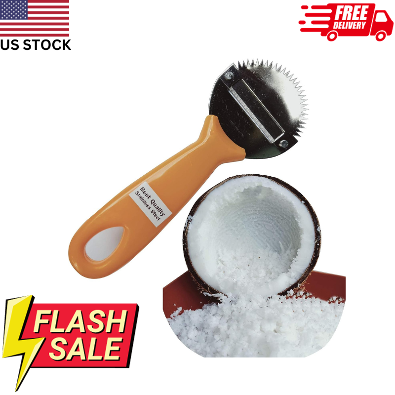 Vintage Coconut Hand Grater: Slicer, Shredder, and Meat Removal Tool US Stock