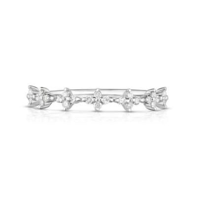 2ct Round Lab-Created Moissanite Wedding Band Gold Plated Thin Minimalist Petite