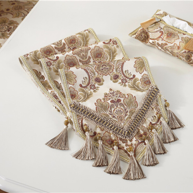 Tavolo Runner Nappa Tovaglia Cover Ricamato Floreale Jacquard Casa Decorazioni