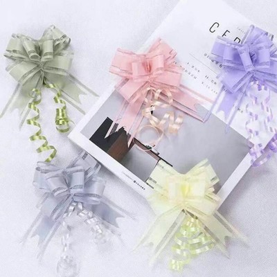 10x Cute Pull Bow Flower Ribbons Wedding Festival Party Gift Wrap Car Door Decor