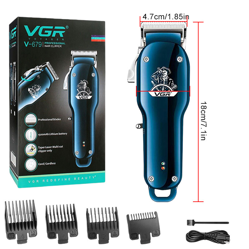 Professional Barber Hair Clippers Cordless Beard Trimmer Cutting Machine Kit VGR