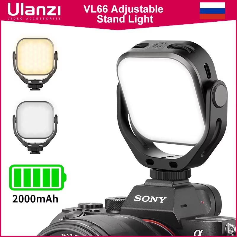 Adjustable LED Video Light with 360 Rotation Mount Bracket Rechargable DSLR SLR