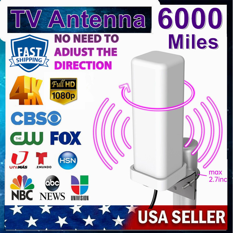 6000Mile 4K 1080P HDTV Outdoor Amplified TV Antenna Digital 
