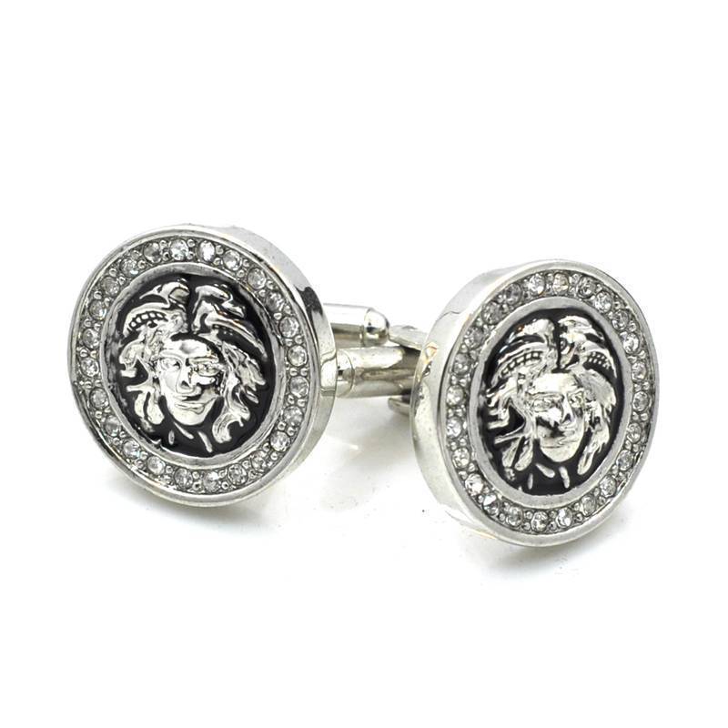 Gemelos Bañado en Plata Circonita para hombres