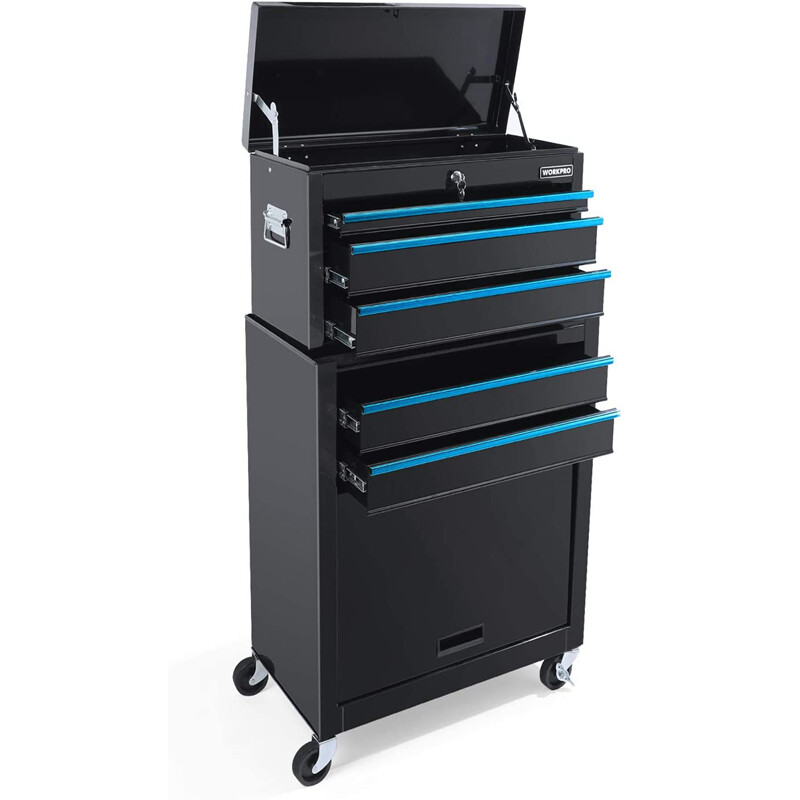 5-Drawer Rolling Tool Chest Sliding Metal Drawer Rolling Tool Storage Cabinet