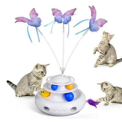 3 in1 Automatic Electric Cat Teaser Toy Interactive Pet Rotating Butterfly Toys