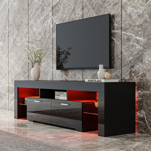 With Led Lights,high Glossy Front And Side Tv Cabinet,tv Ben