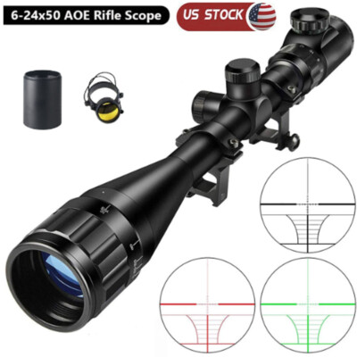 6-24x50 AOEG 3-9x50 4X32 Scope Red & Green Illuminated Optics Hunting 20mm Mount