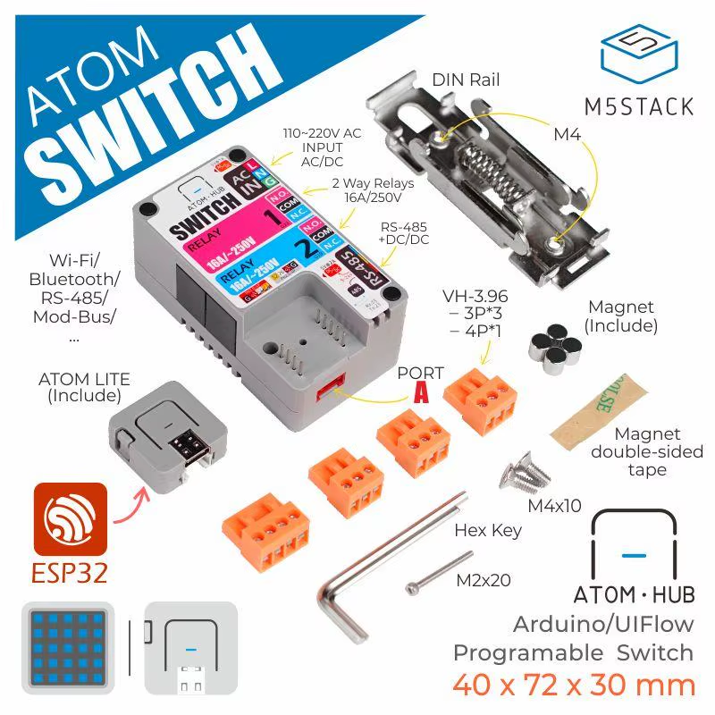 Official ATOM HUB AC/DC Remote Control Switch Kit