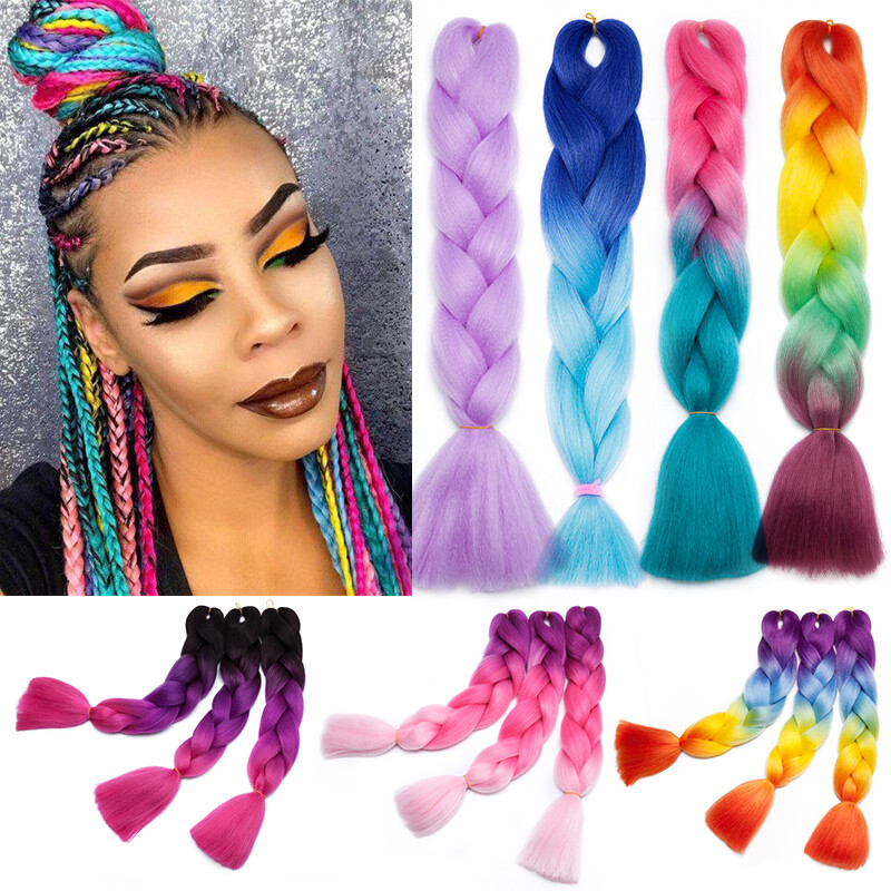 Jumbo Dutch Braid Highlight Twist Braids Ombre Crochet Hair