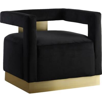 Meridian Furniture Armani 18.5''H Velvet Accent Chair in Black and Gold