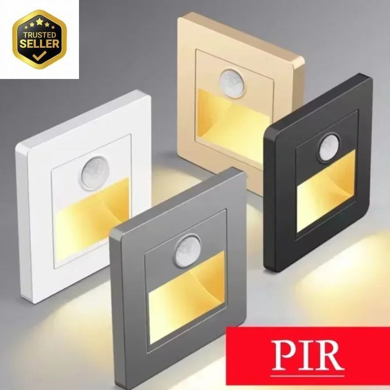 2Pcs LED Stair Light PIR Motion Sensor Recessed Step Night Light 220V Indoor