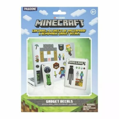 Minecraft Game Set of 4 Sheets of Removable Gadget Decals NEW UNUSED SEALED