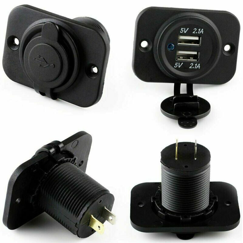 12V Waterproof Car Cigarette Lighter Dual 2.1A USB Power Adapter Charger Plug zt