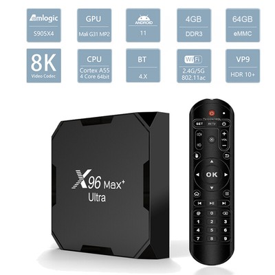 Lot of 10 Android 11.0 X96 Max+ Ultra 8K 4GB/64GB Bluetooth Dual WiFi TV Box