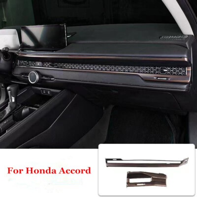 Wood Grain Central Console Air Outlet Vent Stipe Trim For Honda Accord 2023 2024