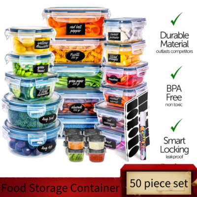 Set With Lids, 50 Pc Set Bpa Free Plastic Food