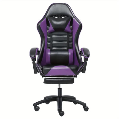 Ergonomic Gaming Chair with Footrest, PU Leather Video Game Chairs for Adults