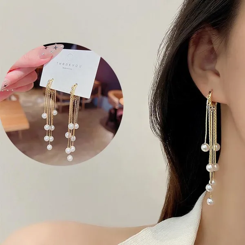 New Trend Elegant Tassel Long Earrings for Women Fashion Dangle Earring Jewelry Anniversary Birthday Party Jewelry Earrings Christmas Gifts