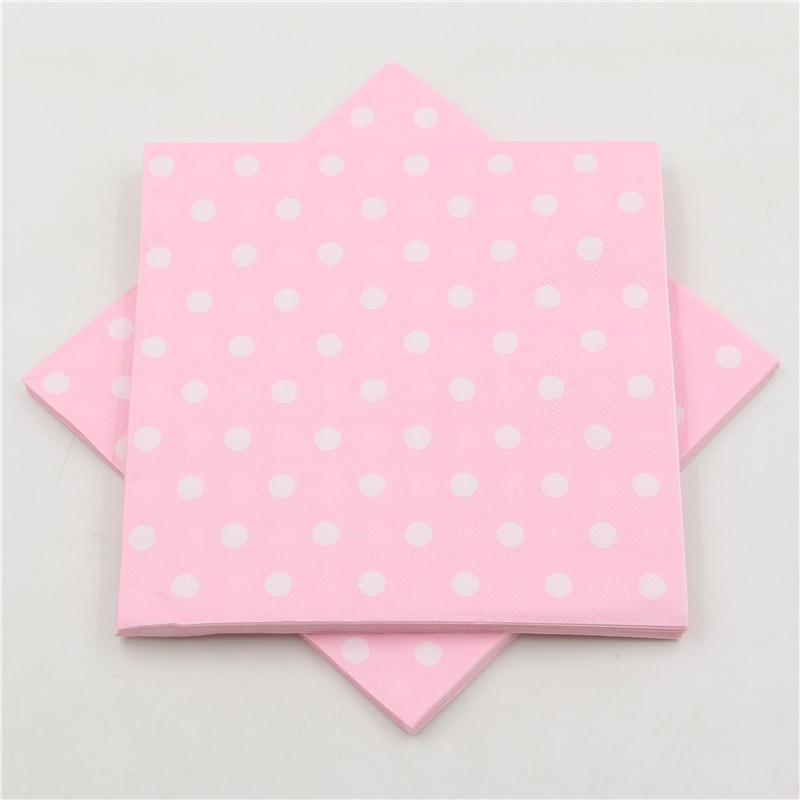 Set 12 Pezzi Tovaglioli Di Carta Per Feste Compleanni Party Colore Rosa Pois dfh