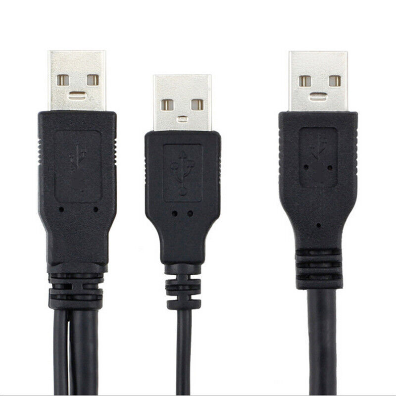 Brand New Usb 2.0 A Male To 2 X A Male Y Splitter Cable Cord For Power Data Sync