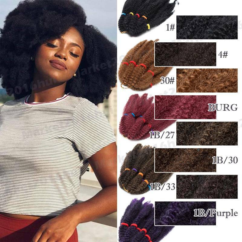 11in Afro Kinky Bulk Hair Synthetic Extensions Crochet Braiding