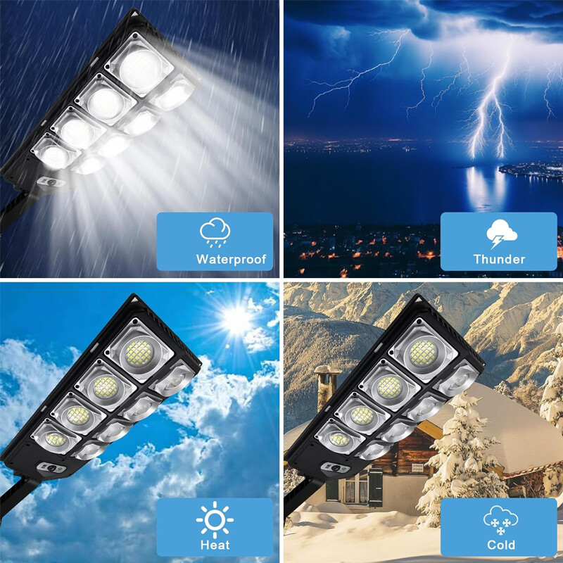 2PK Commercial 1000000LM  Outdoor Dusk to Dawn Solar Street Light Road Area Lamp