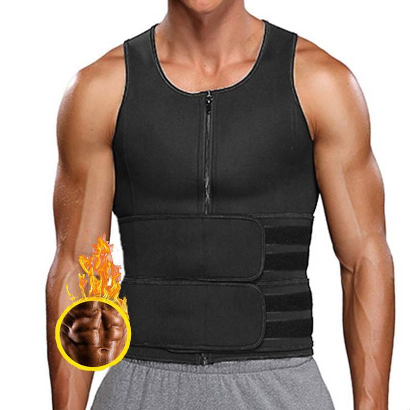 Men Sauna Thermo Sweat Waist Trainer Vest Suit Body Shaper Belt Corset Top Sport
